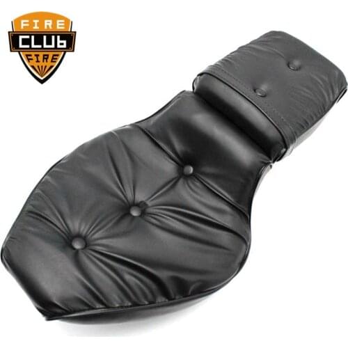 For Honda 1988-1993 Shadow VT600 VLX VT 600 Steed 400 Black Leather Driver & Passenger Cushion Seat 2-up Motorcycle