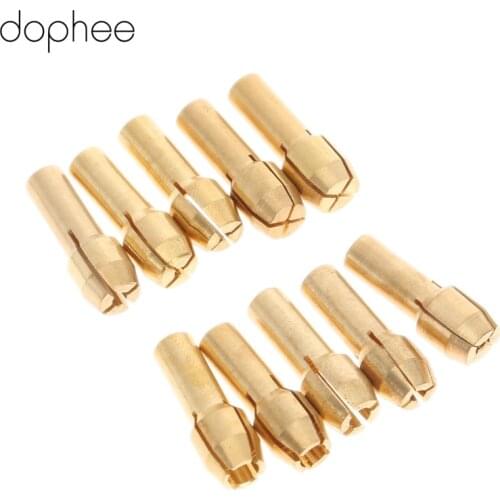 Dophee 10Pcs 0.5mm-3.2mm Brass Dremel Collet Mini Drill Chucks 4.3mm Shank for Dremel Rotary Tools