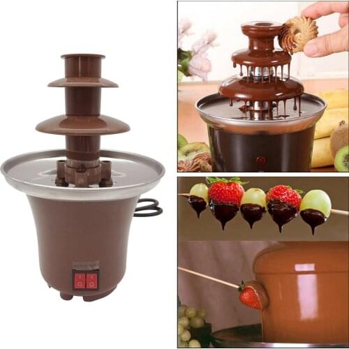 Electirc Compact Chocolate Melt With Heating Fondue Fountain Easy to Assemble DIY Waterfall Hotpot for Liqueurs Party, UK Plug