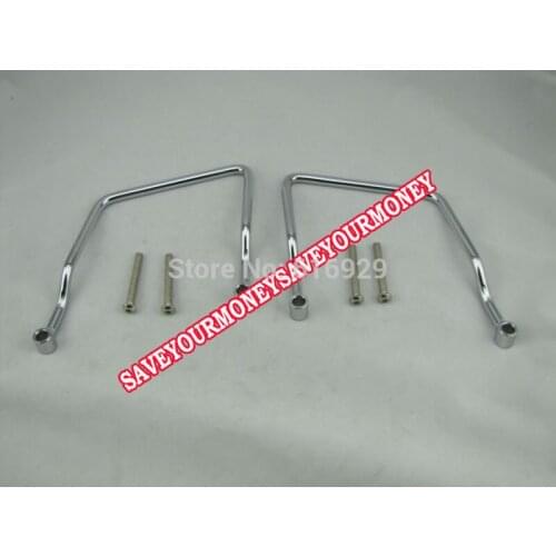 MOTORCYCLE Chrome Saddle Bag Support Bar Mounts Bracket for 98-11 Yamaha V Star XVS 1100 Dragstar 400 650 Classic