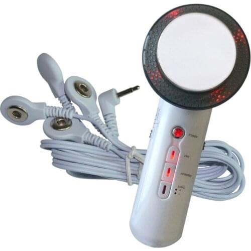 Infrared Ultrasonic Rhytidectomy Skin Beauty Cleaner Physiotherapy Slim Blood Circulation Massager +2prs Patches+A 4 Color Wire