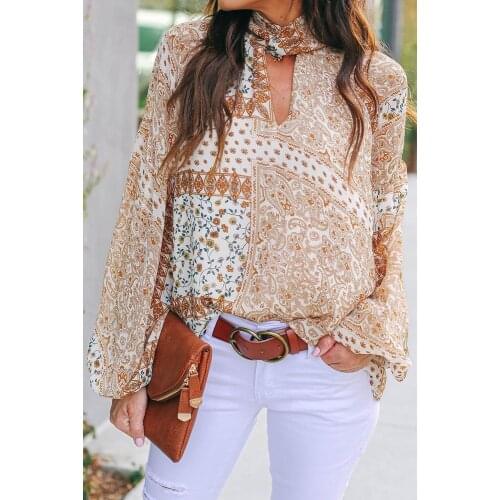 INMOTENG Stand-up Collar Blouses