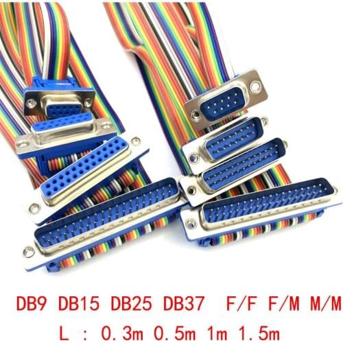 1pcs D-SUB DIDC 9 15 25 37Pin female to female DB9 DB15 DB25 female to male line male to male pressure cable type D SUB cable