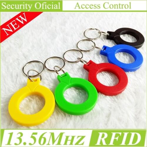 New 13.56MHZ Contactless High Frequency Circle IC Cards RFID Key Tag Access Control Card ABS Keychain Access Attendance NFC Card