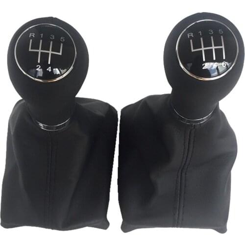 5/6 Speed Leather Car Shift Gear Knob Lever Gaitor Boot Cover For Audi A6 C6 2004-2012 A4 S4 B8 8K A5 8T 8F Q5 8R 2007-2015