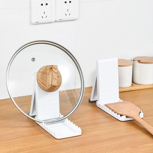 Kitchen Storage Foldable Lid Rest For Kitchen Utensil Rack Pot Lid Spoon Holder Kitchen Storage Shelf Cosas De Cocina