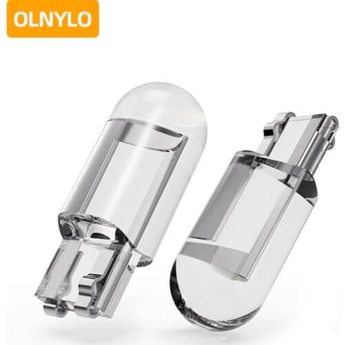 2PCS Glass Shell Cob W5W 194 168 T10 LED Car Lights Bulb 6000k 8000k 10000k Led PMMA Housing Dome Light Instrument Lamp 12V DC