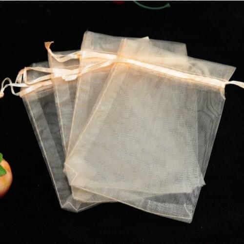 200pcs/lot Seashell Color Organza Bags 20x30cm Big Drawstring Gift Bag Wedding Favor Cosmetics Boutique Gifts Packaging Bags