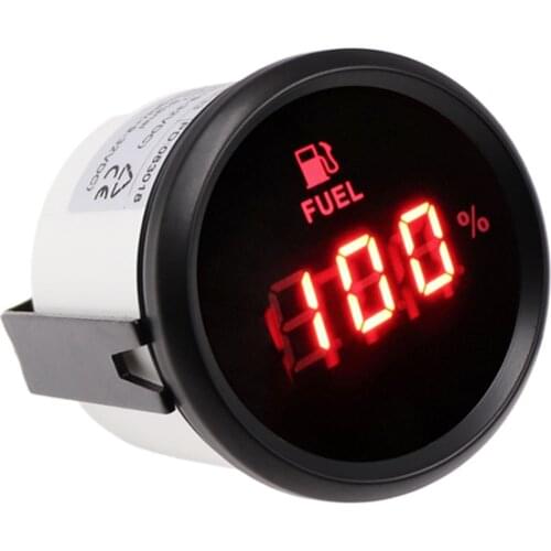Pack of 1 52mm Digital Fuel Level Gauges 0-100% LCD Fuel Level Meters 0-190ohm or 240-33ohm Fuel Tank Gauges for Auto Truck Boat