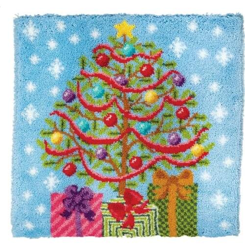 Latch Hook Kits Pre-printed Pattern on Canvas DIY Rug Embroidery Set Crocheting for Kids and Adults Christmas decoration