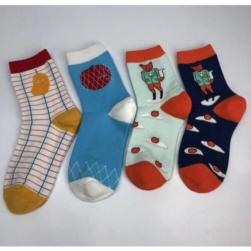 WomenSSsocks, Cute Girls, Cartoon Cotton Socks, Street Fashion Socks, Hip-Hop Style In The Tube, New Socks, Wild Fashion Cute