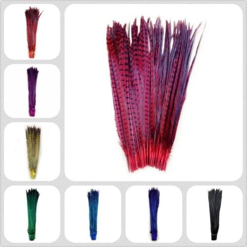 Wholesale 50-55cm Natural Dyed Ringneck Pheasant Tail Feather Chicken Feathers For Wedding Party Carnival Samba Performance Deco