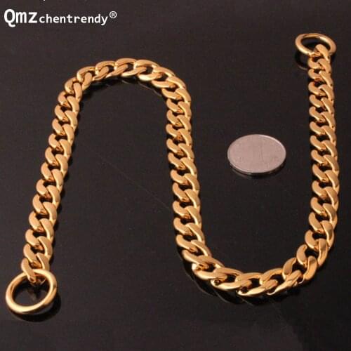 Hot sell 12mm wide Double Curb Cuban Link Stainless Steel Dog Chain Training Choke Collar Neck Necklace