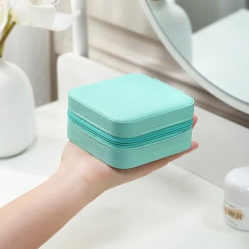 Simple Candy Color Portable Velvet Jewelry Storage Box Travel Earrings Necklace Ring Holder Organizer Display Small Case