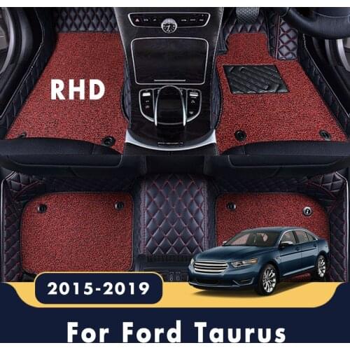 RHD Luxury Double Layer Wire Loop Car Floor Mats For Ford Taurus 2019 2018 2017 2016 2015 Auto Interior Styling Parts Carpets