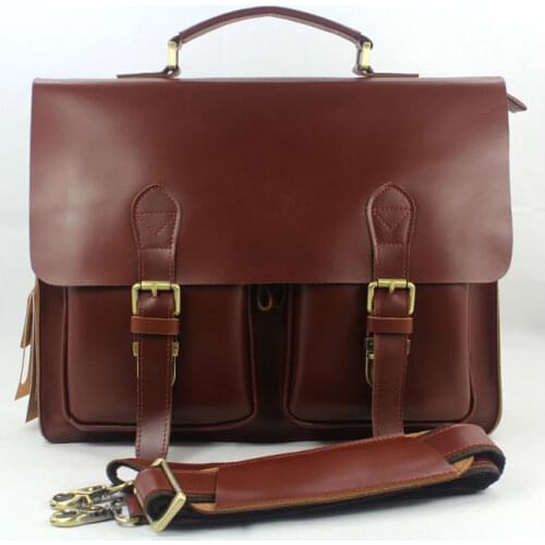 Wholesale Luxury Mens Genuine Leather Briefcase Men briefcase Leather laptop bag portfolio male office bag tote Handbag M098