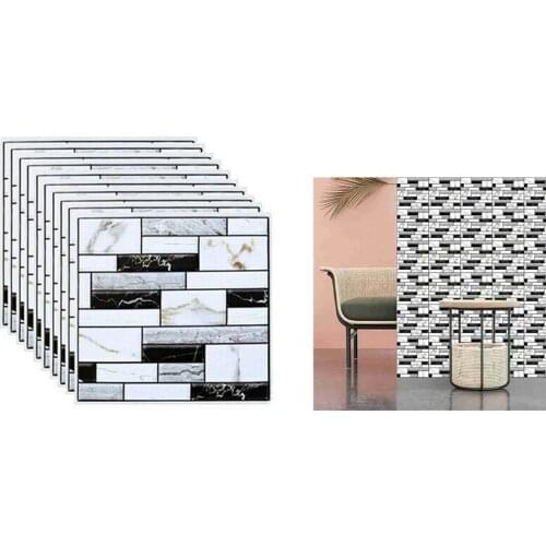 Self Adhesive Tile Wall Sticker Home Decor 3D Pvc Sticker Covers for Kitchen Cupboard Bathroom Waterproof Wallpaper-ABUX