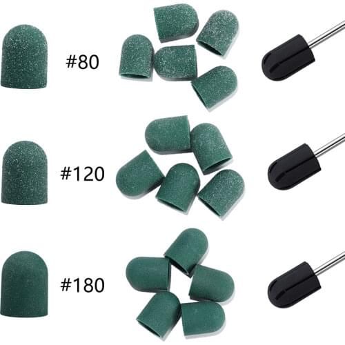 20Pcs #80 #120 #150 #180 Sanding Bands Manicure Pedicure Nail Electric Drill Machine Grinding Sand Ring Bit for Manicure Tool
