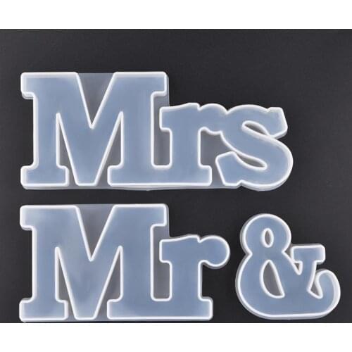 3pcs/Set Alphabet Mr & Mrs Letter Silicone Molds Jewelry Making Kits For DIY Resin Epoxy Crafts Casting Mold