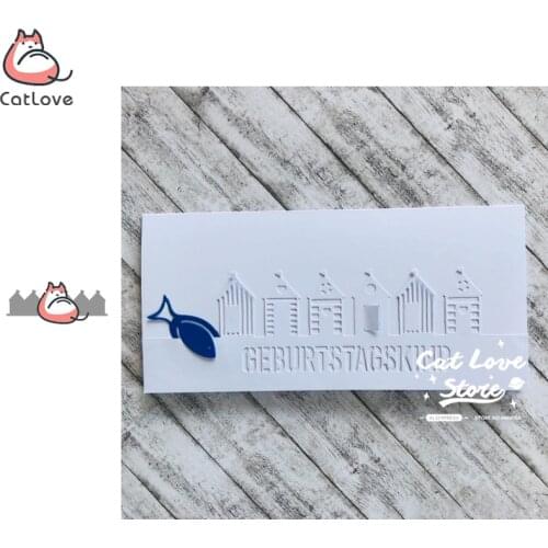 House Building Border Metal Cutting Dies Scrapbooking Stencil Die Cuts Card Making Decorative Craft Embossing New Dies For 2019