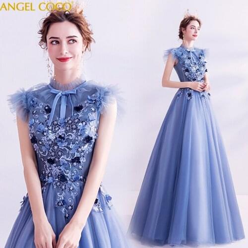 Evening Party Ceremony Dresses Long Dress O Neck Lace Satin Beading Floor Length Prom Gown Real Photo Vestido De Noche Jurken