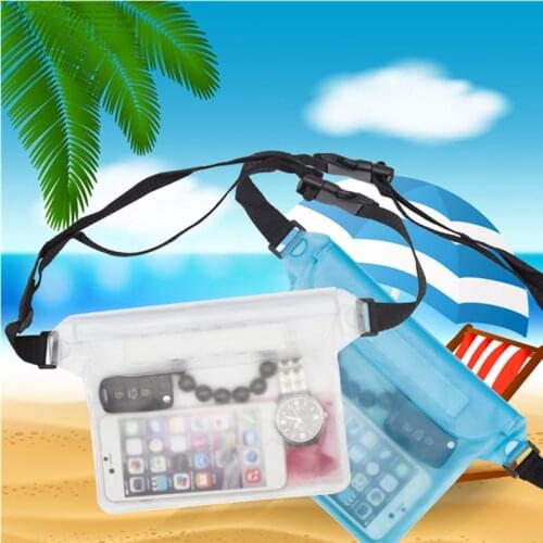 Waterproof Vinyl Phone Dry Bag Swimming Drifting Diving Waist Bag Adjustable Waist Belt for Water Sports Beach Swimming Fishing