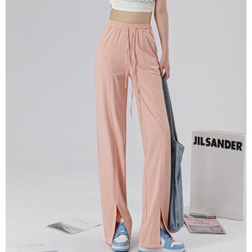 2020 Ladies Summer Casual Retro Printed Bohemian Style High Waist Drag Beach Holiday Wide Leg Pants Large Size