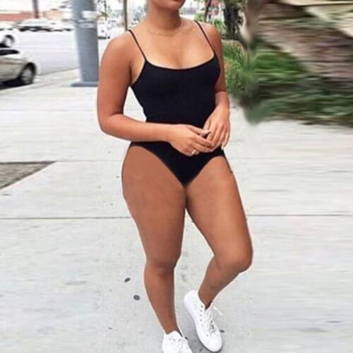 Sexy 2018 Summer Rompers Womens Jumpsuit Cotton Casual Stretch Sleeveless Backless Solid Beach Bodysuit Short Playsuit