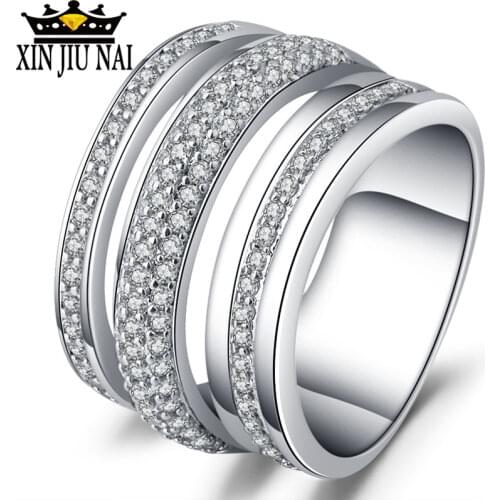 Rings For Women Quality Mosaic Multilayer Criss-Cross Ring For Women Luxury Multi-layered around the twist party ladies ring