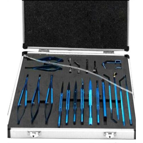 21 pcs ophthalmic surgical instruments set titanium cataract eye handtool set for intraocular lens implant and cataract surgery