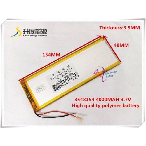 3.7V 4000mAH 3548154 ( polymer lithium ion / Li-ion battery ) for tablet pc Power bank E-BOOK MP3 MP4