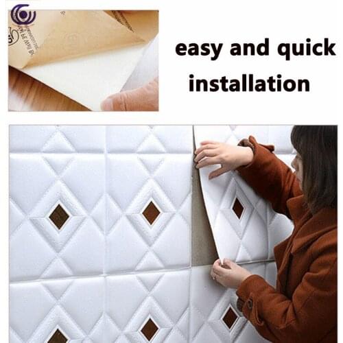 3D Leather Carving Soft Case Wall Sticker Living Room Bedside TV Sofa Decoration Panel Poster PE Foam Art Mural Decal