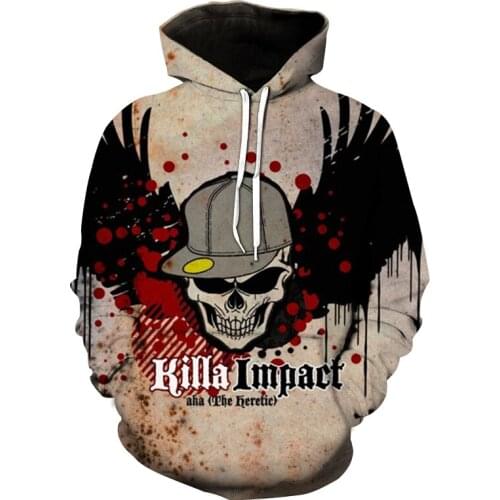 3D mens skull hoodie Anime video hoodie Harajuku Horror Skull Hoodie Oversized hoodie Casual sweatshirt Long Hip hop sleeve tops