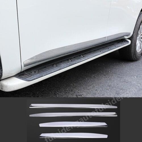 4pcs For Nissan Armada Patrol Y62 2010-2020 ABS Chrome Body Door Side Molding Cover Trim Auto accessories