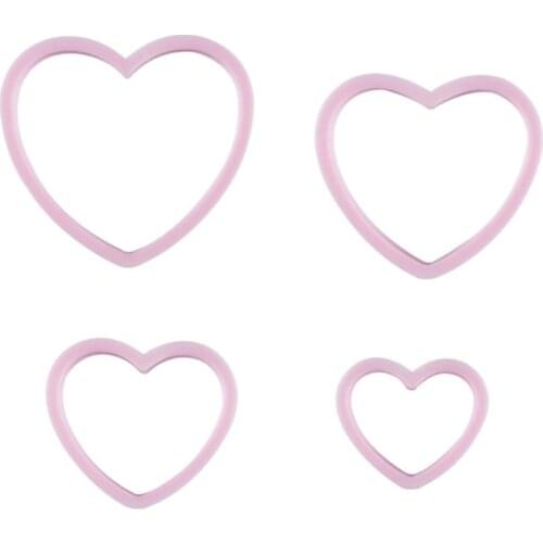 4 Pieces Different Sizes Valentines Heart Plastic Cookie Cutters Molds for Sandwiches and Pancake Gift for Baking Lover
