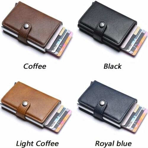 9.5*6.5*2.3cm RFID Pop Up Credit Card Holder Wallet Multi-slot Card Case PU Credit Card Case Security Blocking Wallet Case