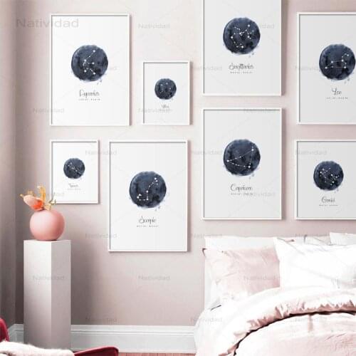 Abstract Canvas Painting Minimalist Constellation Astrology Sign Wall Art Posters Prints Nordic Living Room Decoration No Frame