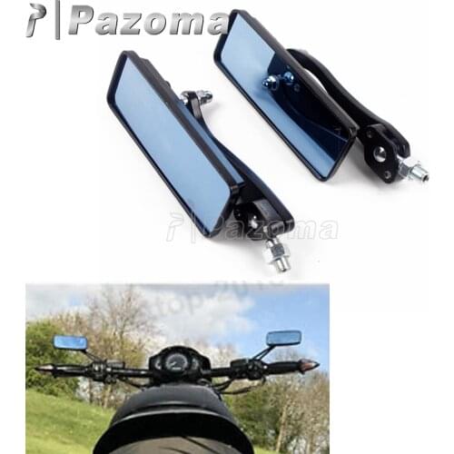 Universal Black Motorbike 10mm Rectangle Rearview Mirror Side Mirrors For Harley Touring Street Bike Yamaha Kawasaki Choppers