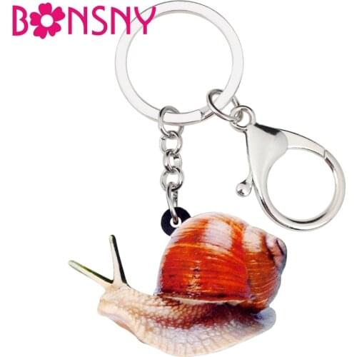 Bonsny Statement Acrylic Anime Snail Key Chains Keychains Rings Jewelry For Women Girls Teens Animal Handbag Charms Accessories