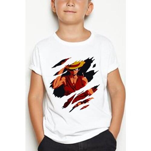 One Piece Luffy anime basic Print t shirt short sleeve 2020 funny fashion Korean Harajuku student children clothes camiseta