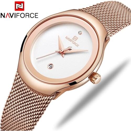 NAVIFORCE Women Watch Fashion Dress Quartz Lady Stainless Steel Waterproof Wrist watch Watch Simple Girl Clock Relogio Feminino