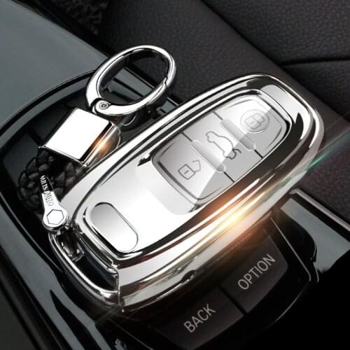 Car Key Case Cover For Audi A4 A4L A5 A6 A6L Q5 S5 S7 Protect Shell Car Styling tpu Electroplating remote smart key Case Covers