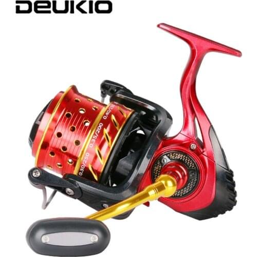 DEUKIO Metal 4.1:1 Fishing Spinning Reel with CNC Grip 15kg Max Drag 4+1BB - 10+1BB CS8000/10000/12000 Fishing Spool Wheel Coil