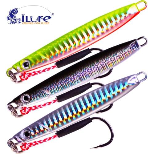 ILure 1 Pcs Jigging Lead Fish Metal Jig Fishing Lure Hooks Paillette Knife Wobbler Artificial Hard Bait Jig Minnow 18G/21G/30G