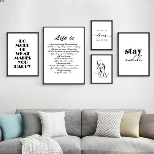 Life Quotes Posters Nordic Canvas Painting Wall Art Print Fresh Minimalist Letters Pictures For Living Room Decor Home Decoratio