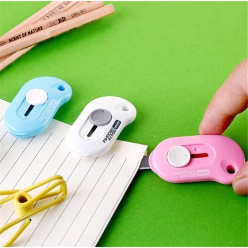Cute Candy Color Mini Portable Utility Knife Paper Cutter Cutting Paper Razor Blade School Office Home Supplies Stationery Tool
