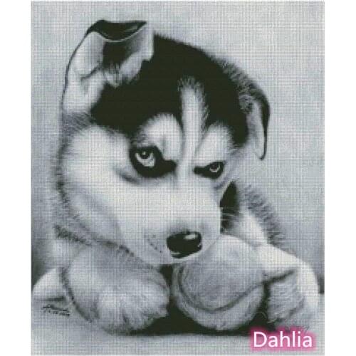 Little fidget Cute Dog Animal Cross Stitch Kits Crafts Top Quality Embroidery Needlework DIY 14CT Unprinted Decor Handmade