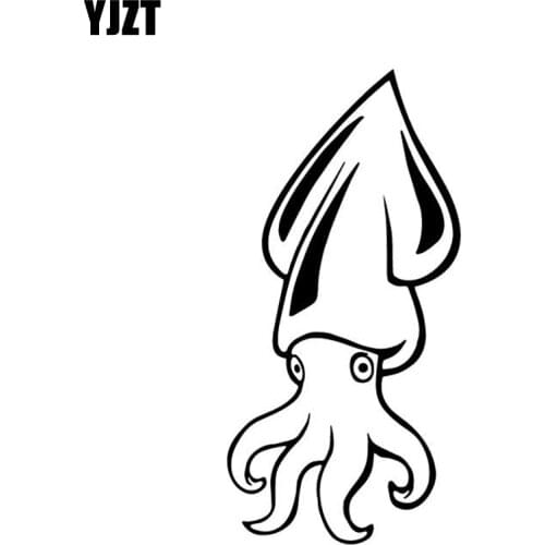 YJZT 7.8CM*15.9CM Squid Pattern Car Sticker Body Of Car Decoration Vinyl Decal Black/Silver C4-2394