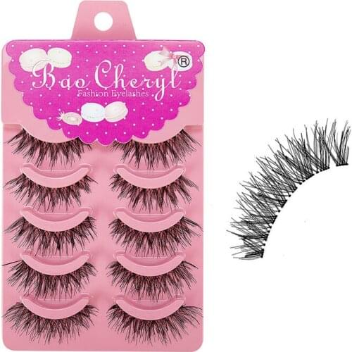 5 pairs Mink Eyelashes 3D False lashes Thick Crisscross Makeup Eyelash Extension Natural Volume Soft Fake Eye Lashes
