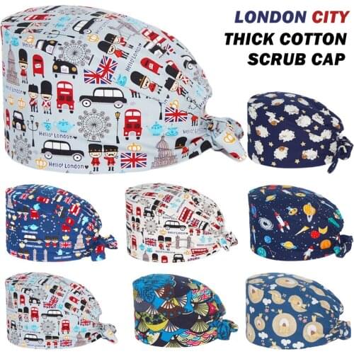 Wholesale Scrub Caps 100% Cotton Dentist Operating Room Nursing Clinic Pet Veterinary Pharmacy Working Accessories Surgicals Cap